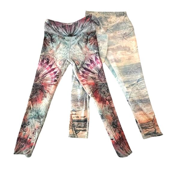 Lot of 2 - EVCR Leggings - Sz S - Spiritual Mandala Hippie Boho Festival - EUC - Picture 1 of 14